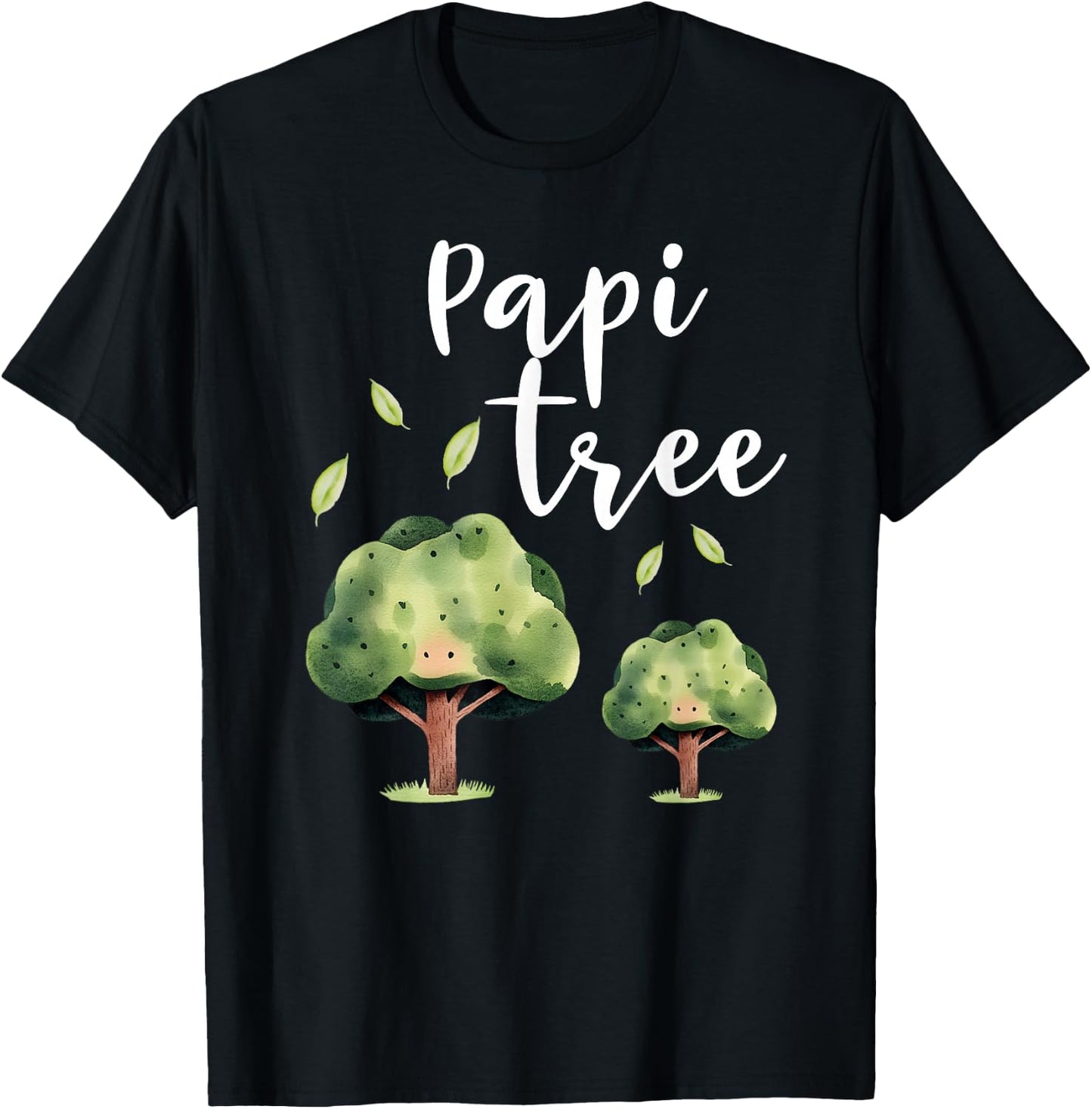 Papi Tree Daddy Spanish Baby Shower Nature Lover Cute T-Shirt - T-Shirt | Black