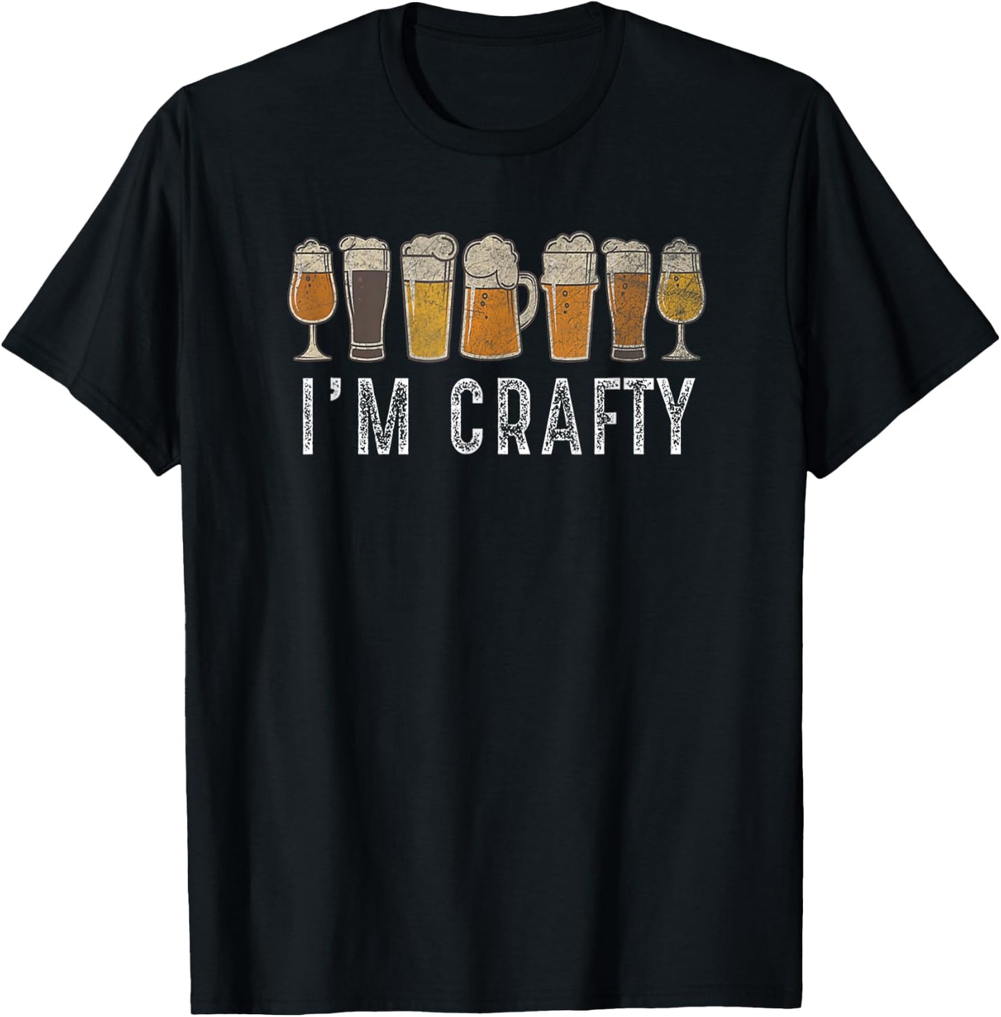Craft Beer Art I'm Crafty Home Brew Beer Vintage Apparel T-Shirt - T-Shirt | Black