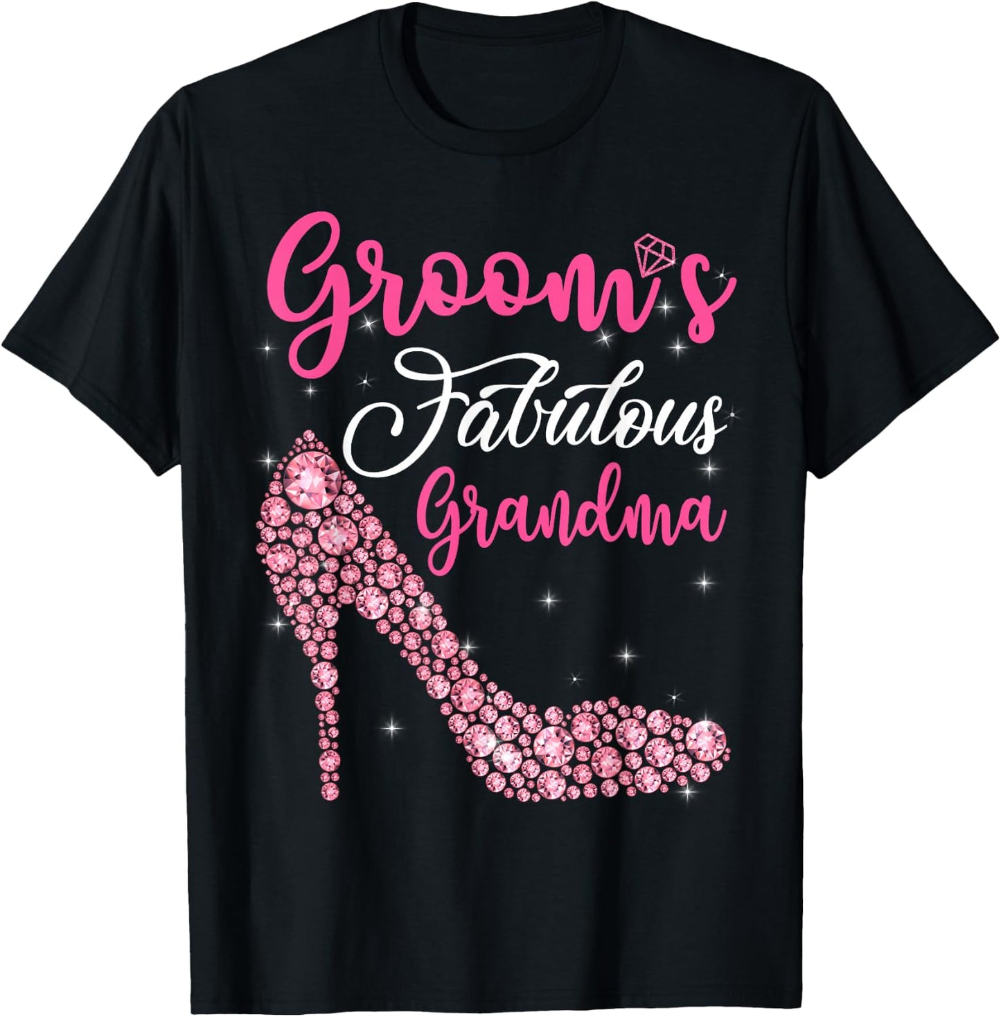 Light Gems Groom's Fabulous Grandma Happy Marry Day Vintage T-Shirt - T-Shirt | Black