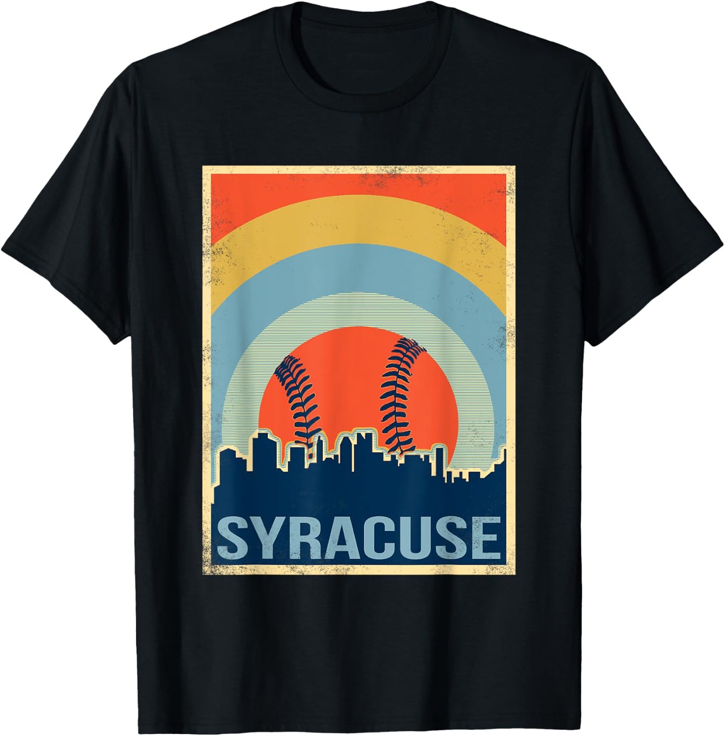 Vintage Syracuse Baseball Softball Shirt T-Shirt - T-Shirt | Black