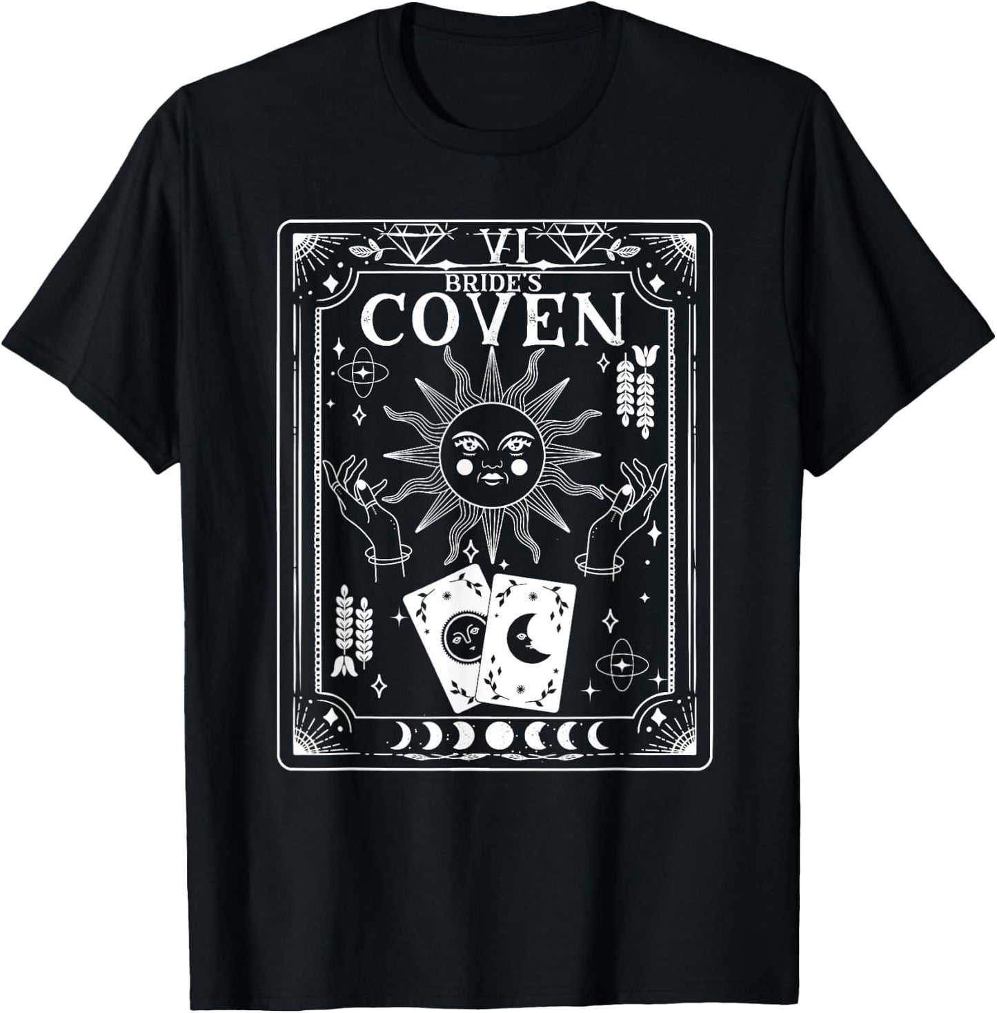 Gothic Witchy Coven Tarot Celestial Bachelorette matching T-Shirt - T-Shirt | Black