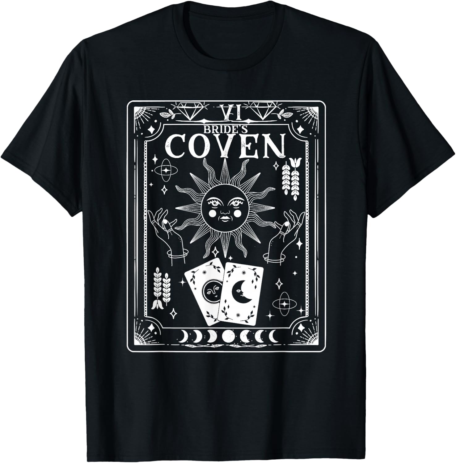 Gothic Witchy Coven Tarot Celestial Bachelorette matching T-Shirt - T-Shirt | Black
