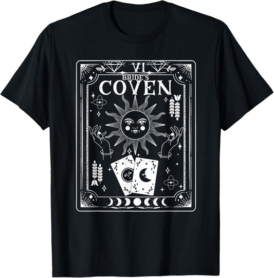 Gothic Witchy Coven Tarot Celestial Bachelorette matching T-Shirt - T-Shirt | Black