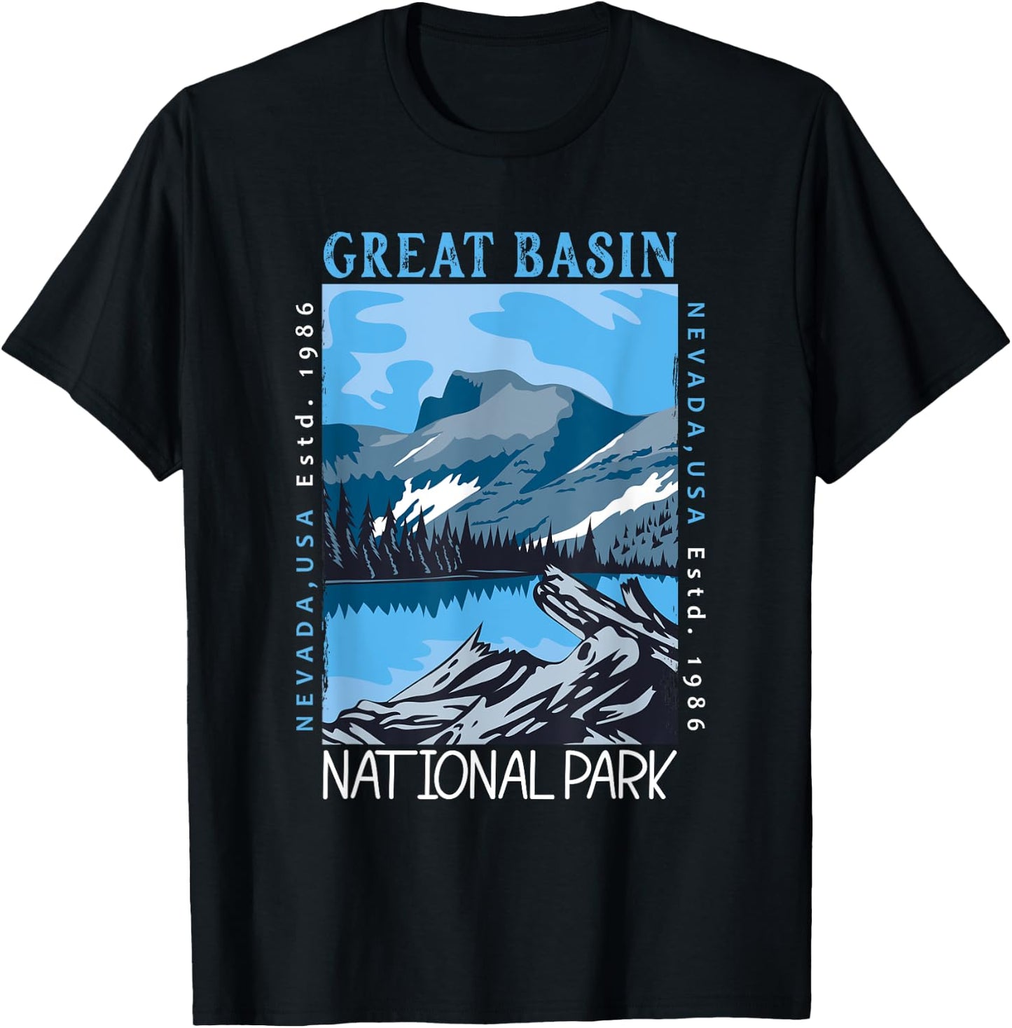 Great Basin National Park Nevada Distressed Vintage T-Shirt - T-Shirt | Black