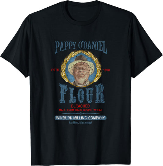 O Brother Where Art Thou | Pappy O'Daniel Flour Funny Movie T-Shirt - T-Shirt | Black