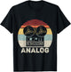 Vintage Retro Reel To Reel Analog Audio Sound Engineer T-Shirt - T-Shirt | Black