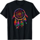 Colorful Dreamcatcher Feathers Tribal Native American Indian Small T-Shirt - T-Shirt | Black