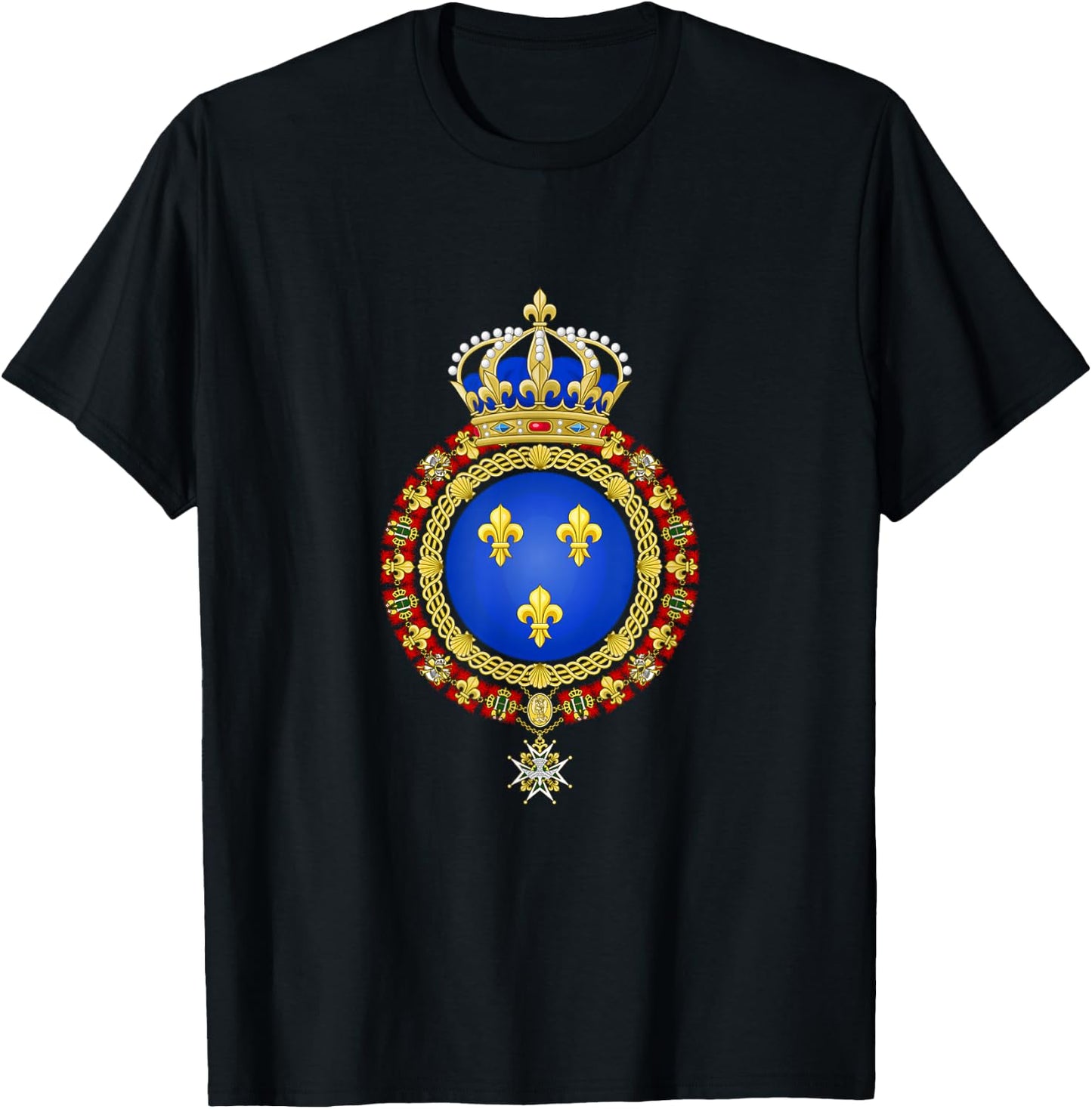 France Coat of Arms Crest French Emblem T-Shirt - T-Shirt | Black