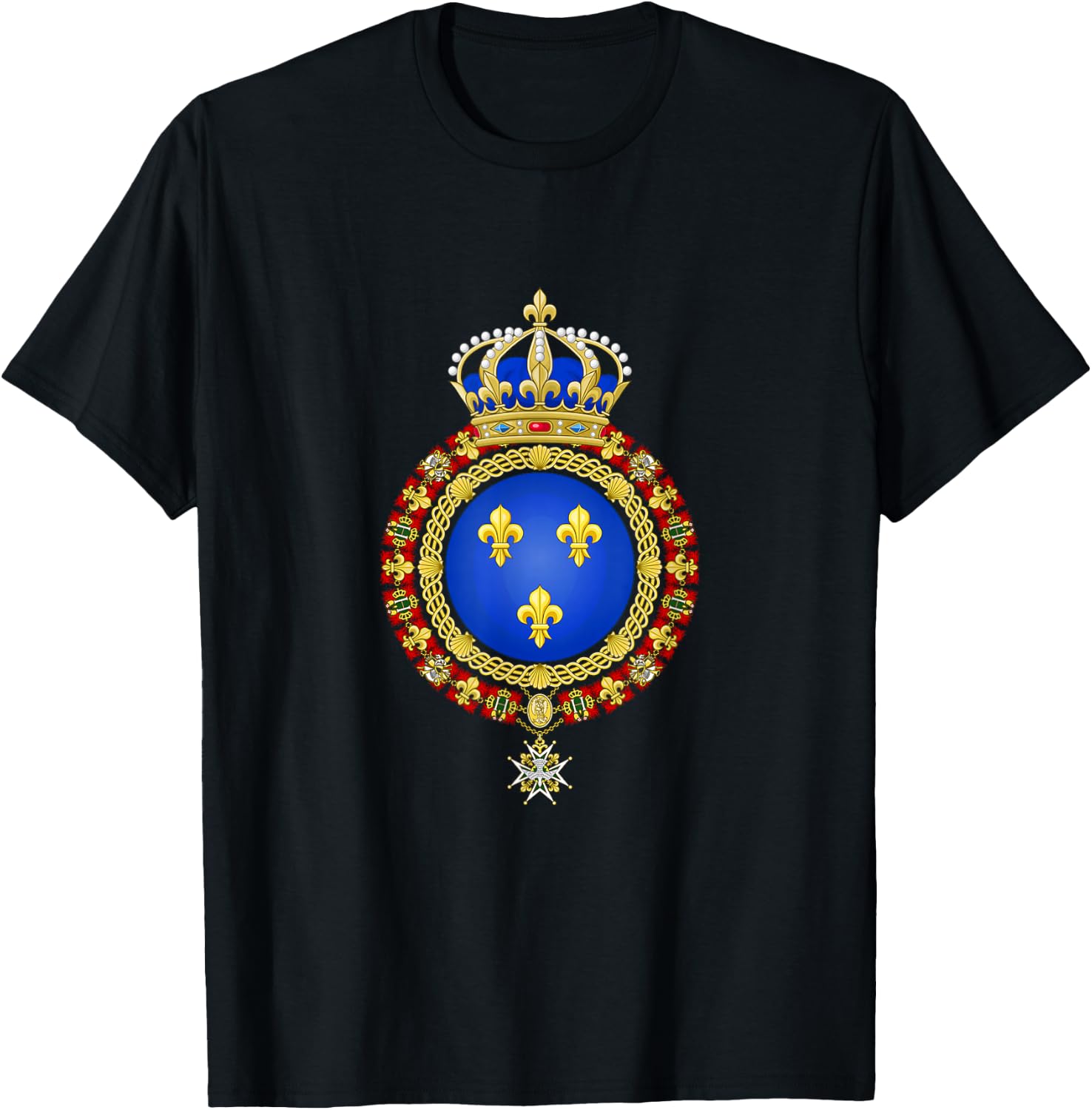 France Coat of Arms Crest French Emblem T-Shirt - T-Shirt | Black