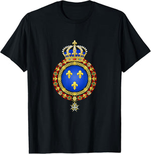 France Coat of Arms Crest French Emblem T-Shirt - T-Shirt | Black