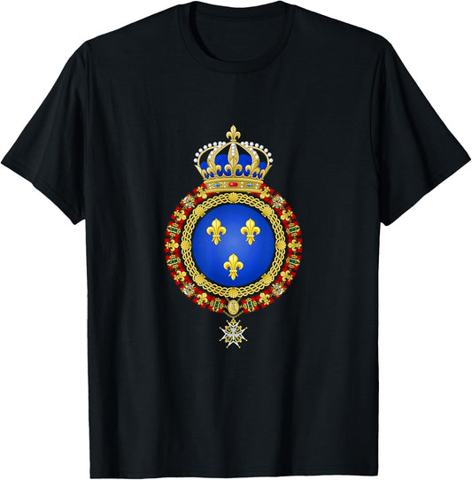 France Coat of Arms Crest French Emblem T-Shirt - T-Shirt | Black