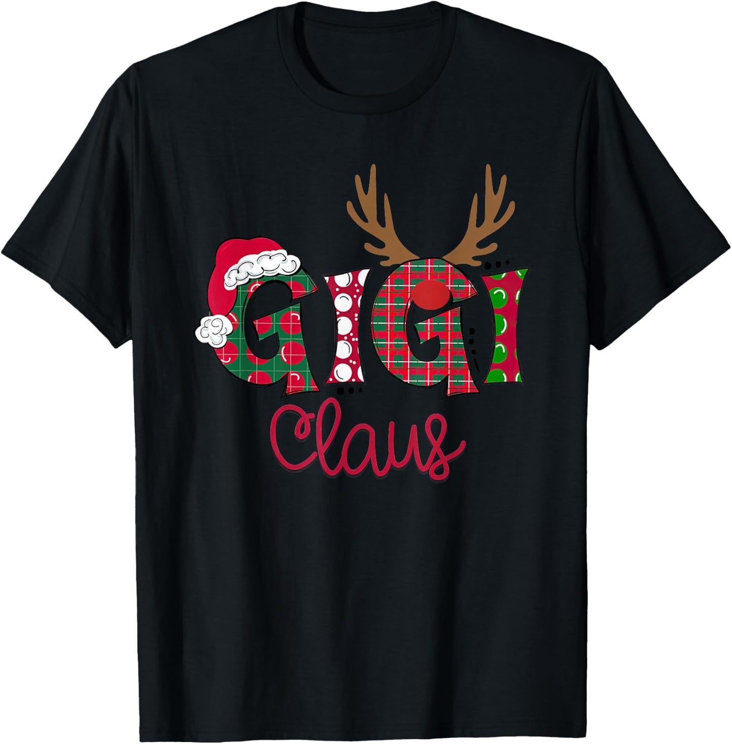 Merry Christmas Gigi Claus T-Shirt - T-Shirt | Black