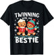 Twinning With My Bestie Best Friend Gingerbread - -Adults/Kids, Black, Small, , Casual Cartoon Holiday T-Shirt - T-Shirt | Black