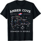 Amber Cove Dominican Republic Flag Travel Map Coordinates T-Shirt - T-Shirt | Black
