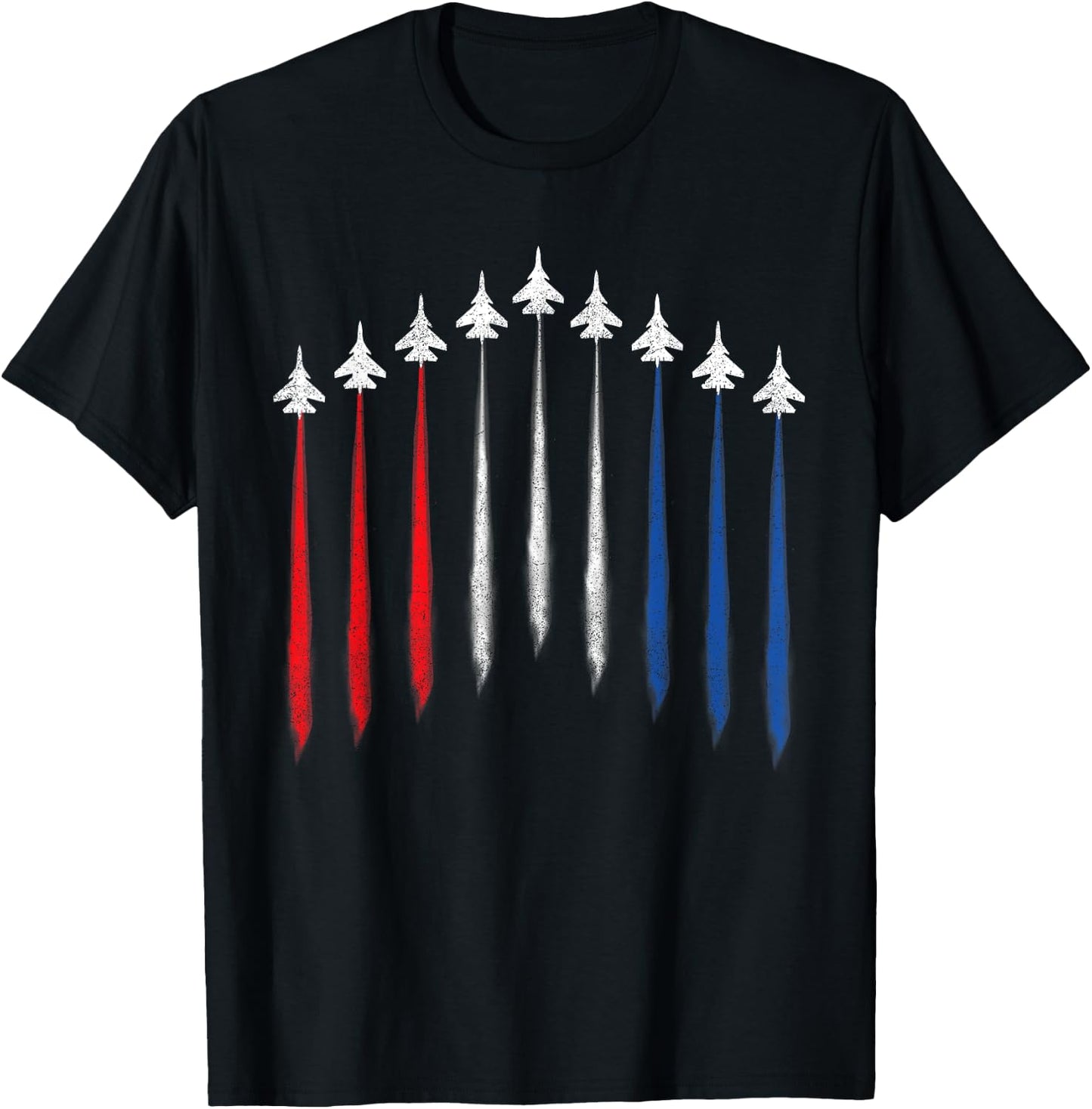 Fighter Jet American Flag Men 4th Of July Patriotic T-Shirt - T-Shirt | Black