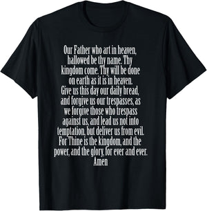 The Lord's Prayer Matthew 6:9 God Bible Christian Jesus T-Shirt - T-Shirt | Black