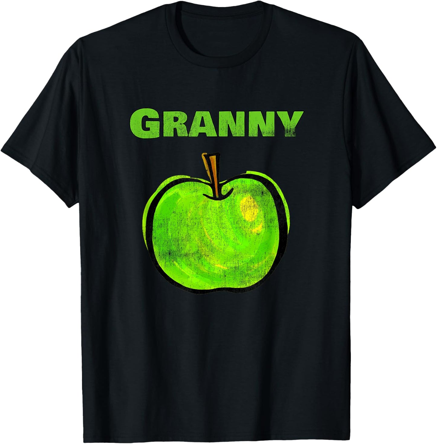 Granny Green Apple Grandmother Baking Fruit Funny T Shirt T-Shirt - T-Shirt | Black