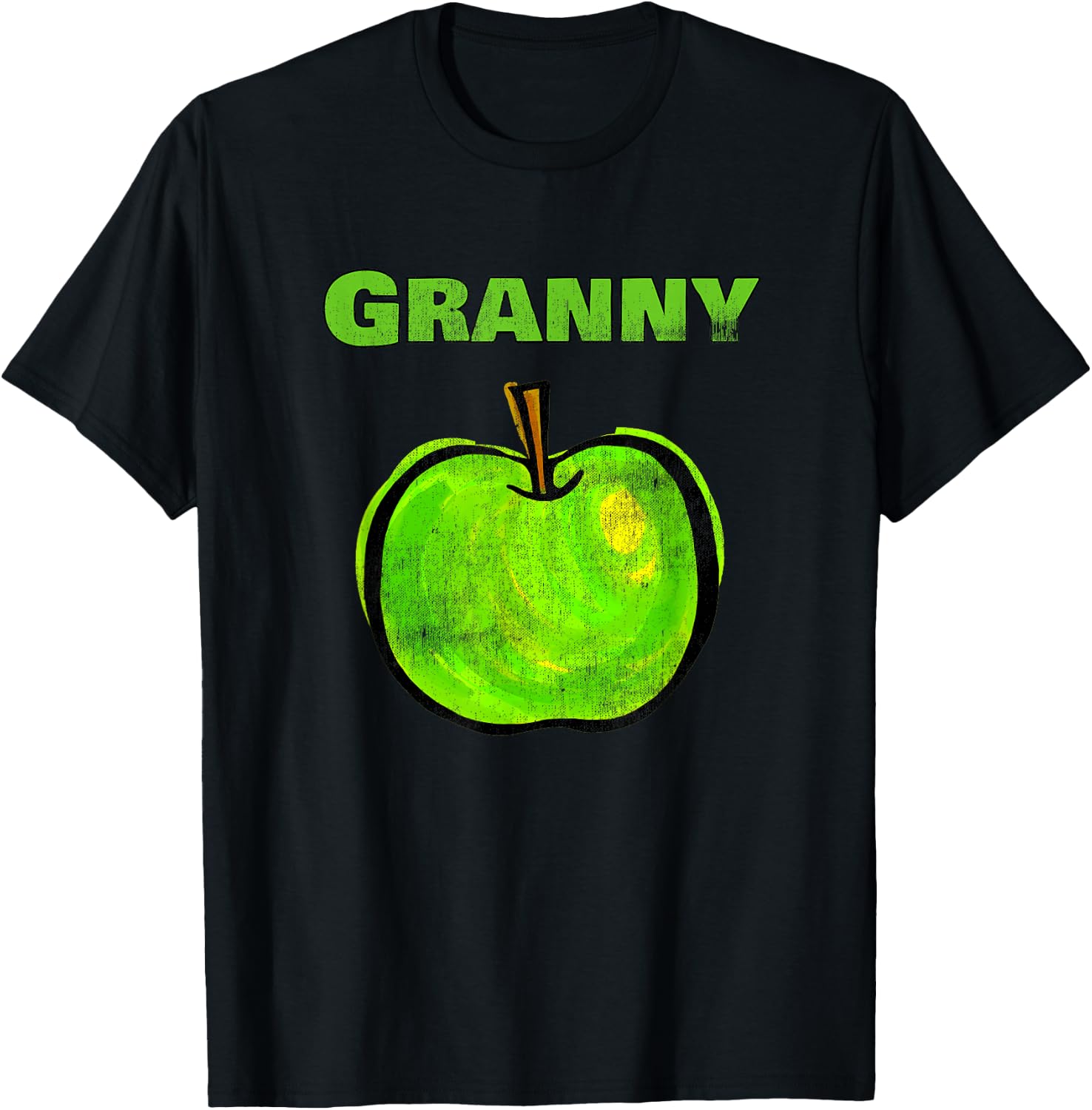 Granny Green Apple Grandmother Baking Fruit Funny T Shirt T-Shirt - T-Shirt | Black