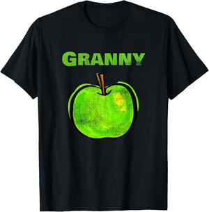 Granny Green Apple Grandmother Baking Fruit Funny T Shirt T-Shirt - T-Shirt | Black