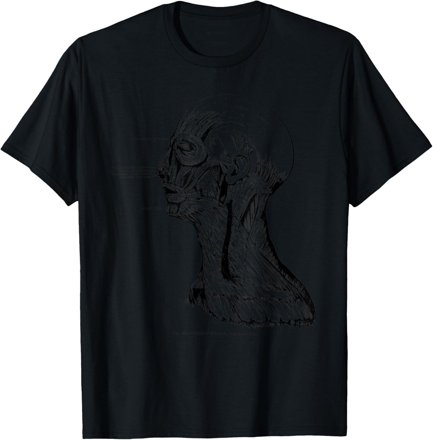 Vintage Anatomy Myology Facial and Neck Muscles T-Shirt - T-Shirt | Black