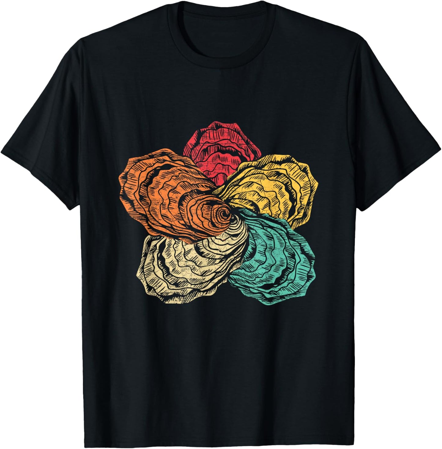 Vintage Animal Oyster Lover Retro 70s 80s T-Shirt - T-Shirt | Black