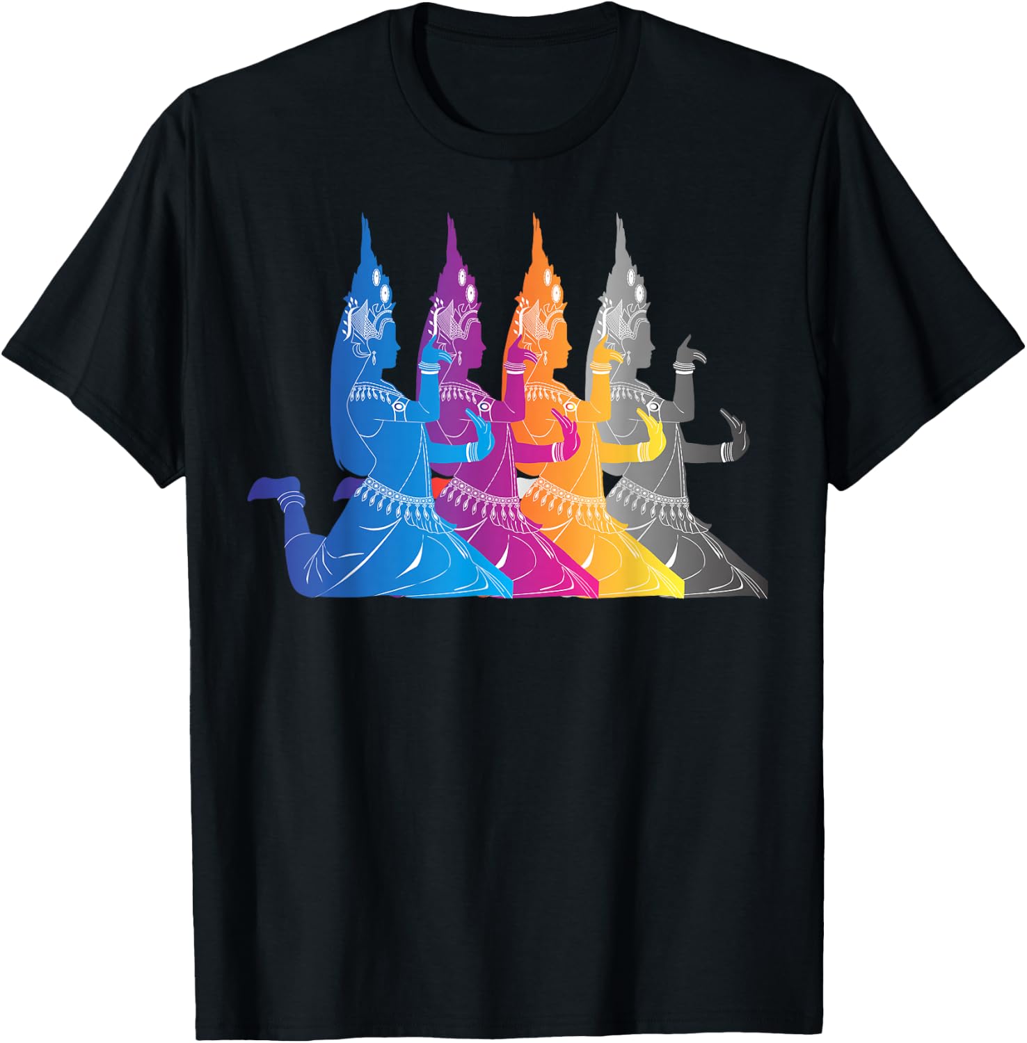 Southeast Asian Colorful Traditional Dance Thailand Cambodia T-Shirt - T-Shirt | Black
