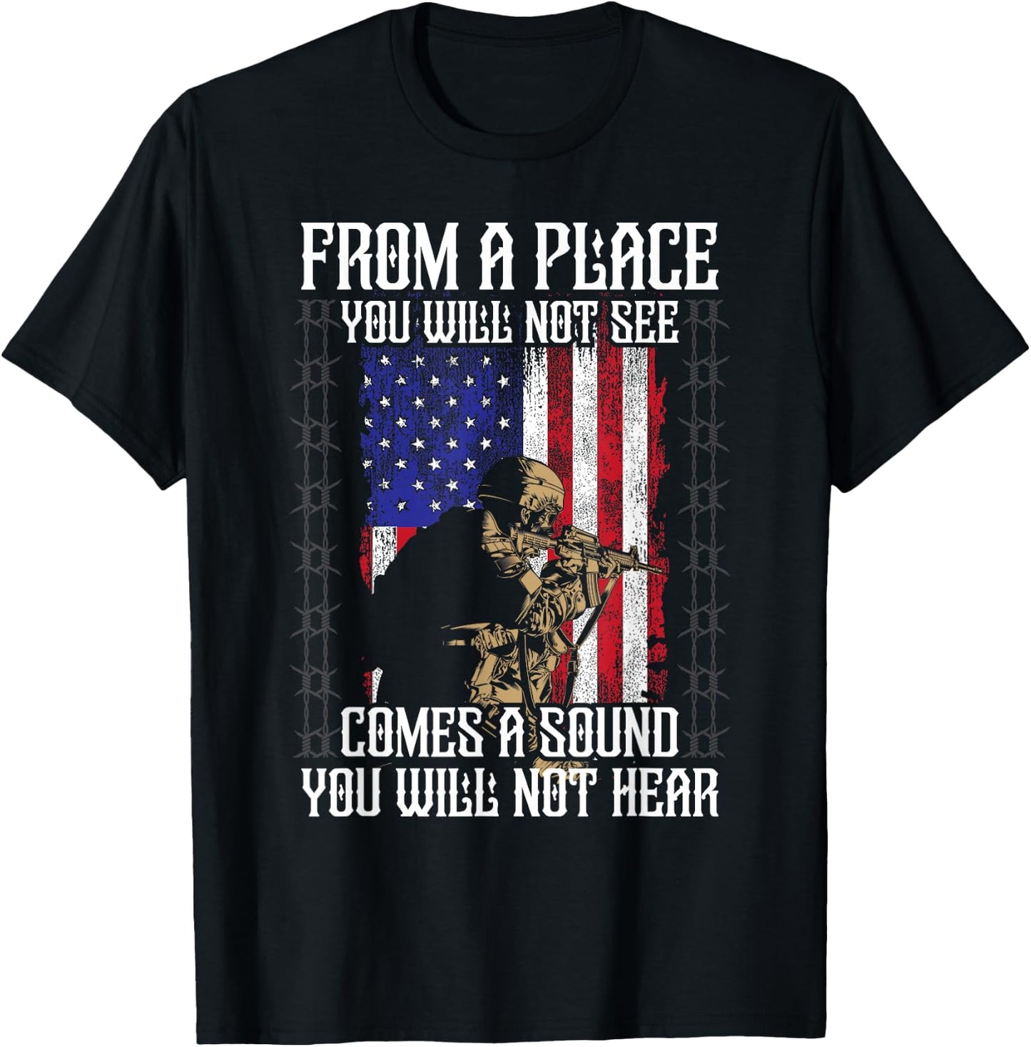 Sniper Military Sharpshooter Shooting Noise Marksman Shooter T-Shirt - T-Shirt | Black