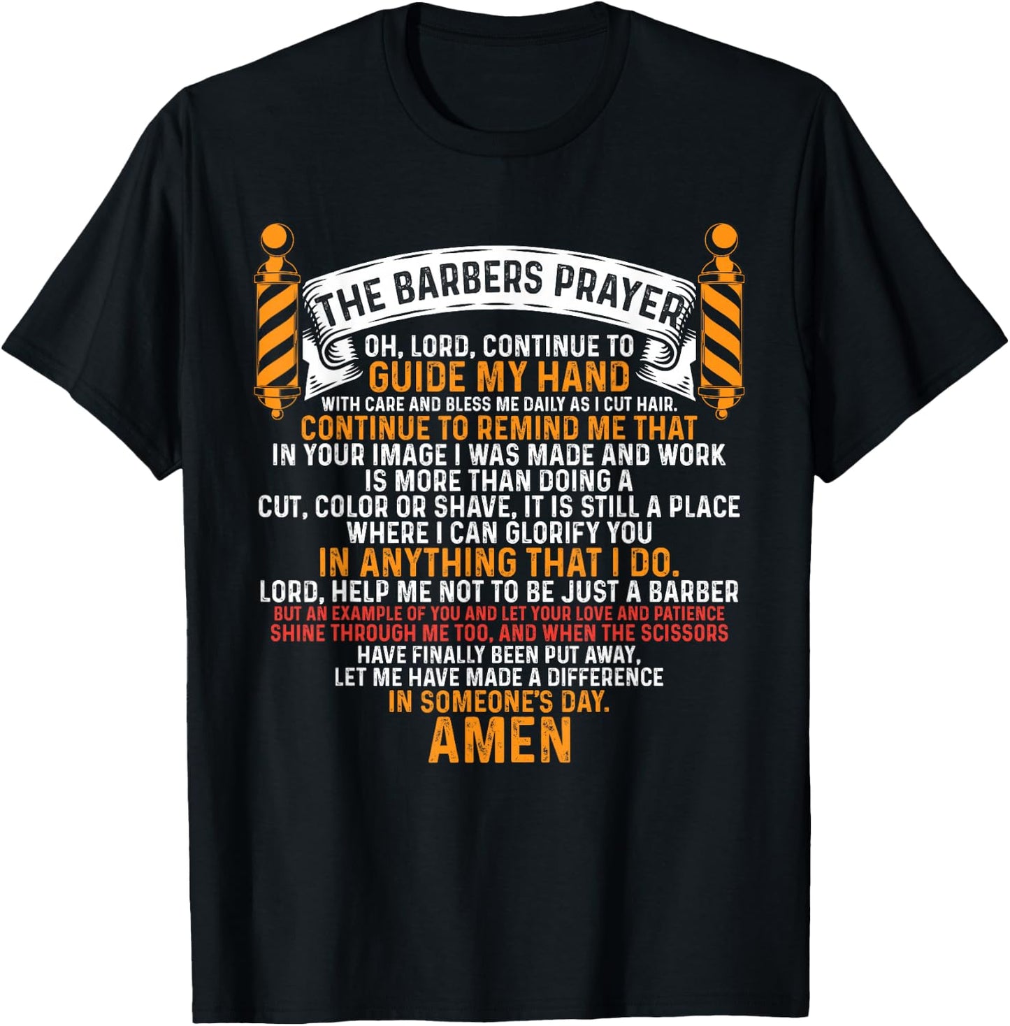 The Barber's Prayer Men Barbershop Hairdresser T-Shirt - T-Shirt | Black