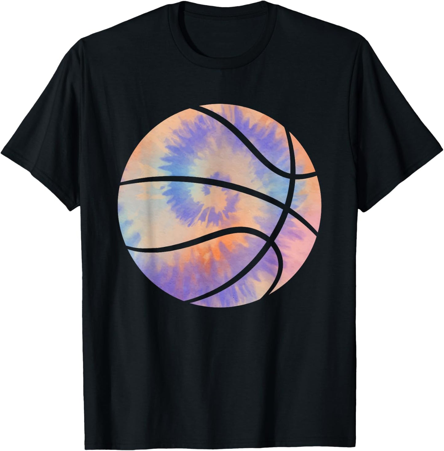 Basketball Tie Dye Colorful Rainbow Basketball Player Lover T-Shirt - T-Shirt | Black