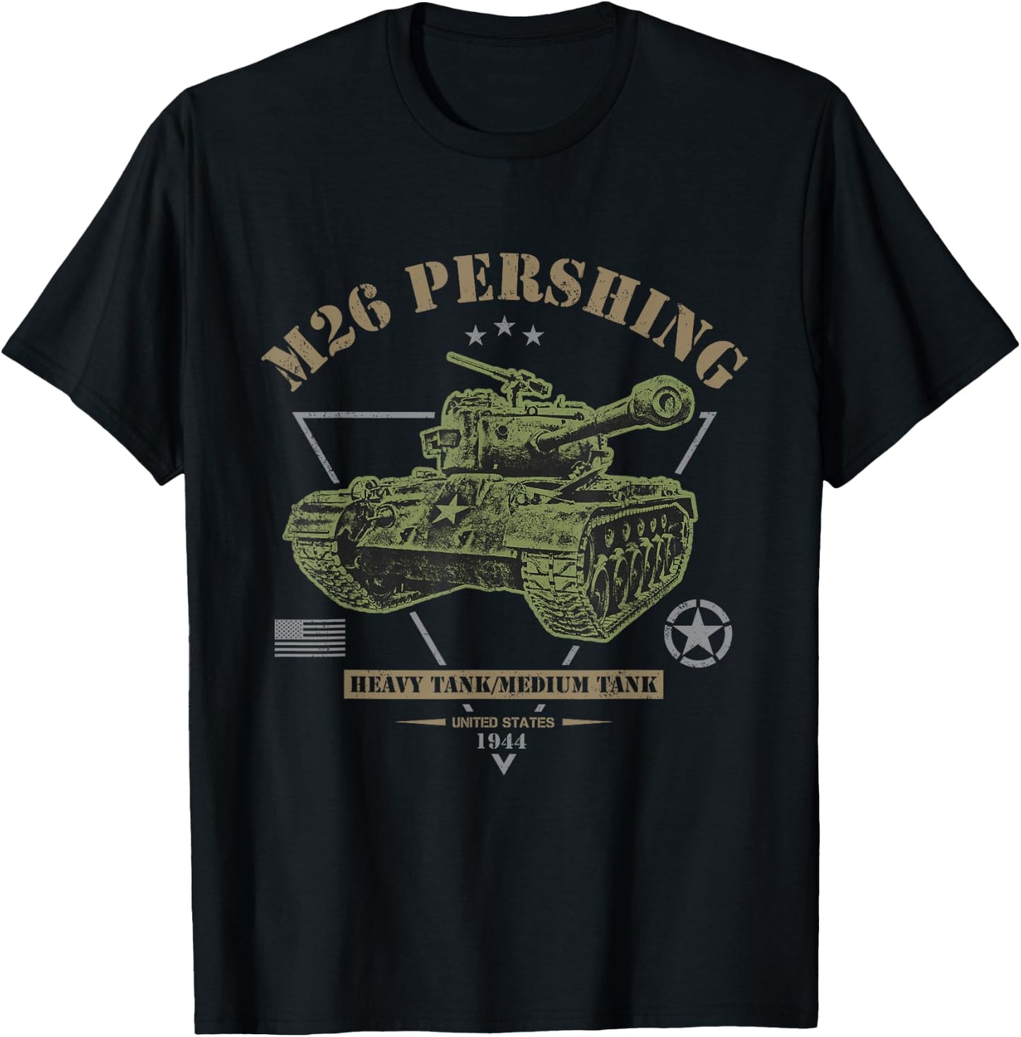 M26 Pershing WW2 Tank T-Shirt - T-Shirt | Black