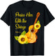 Praise Him With The Strings Christian Guitar Player T-Shirt - T-Shirt | Black