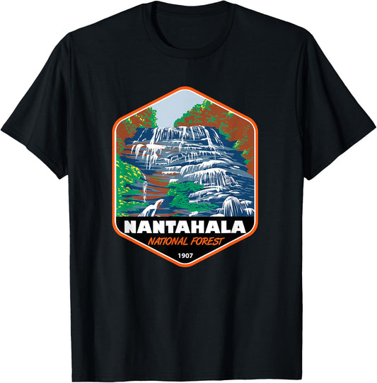 Nantahala National Forest North Carolina Badge T-Shirt - T-Shirt | Black