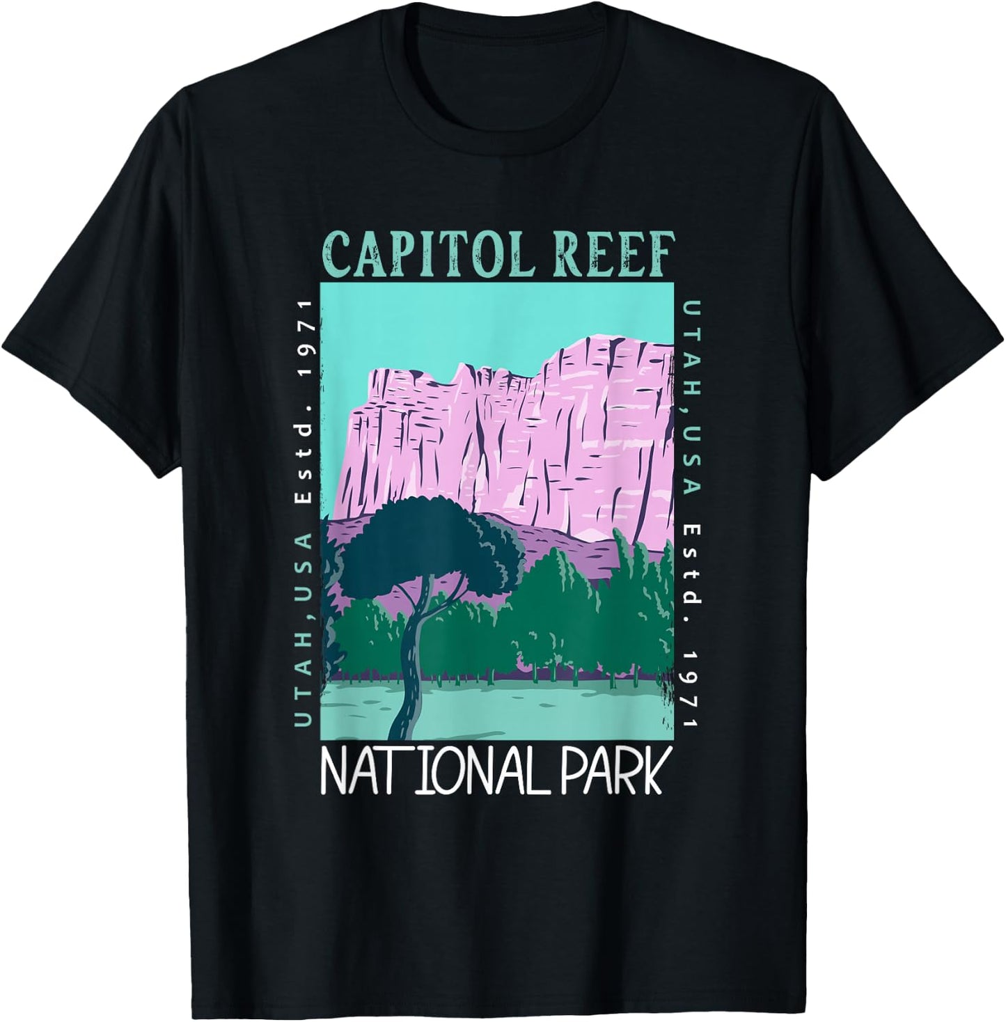 Capitol Reef National Park Utah Vintage T-Shirt - T-Shirt | Black