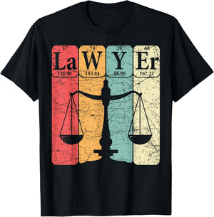 Lawyer Periodic Table Elements Nerd Lawyer Vintage T-Shirt - T-Shirt | Black