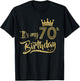 It's My 70th Birthday Crown 70 Yrs Old Birthday Queen T-Shirt - T-Shirt | Black