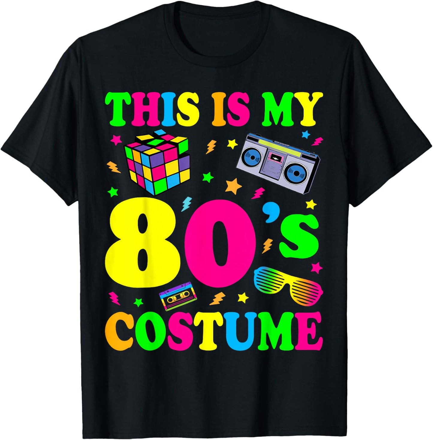 This is my 80's Costume Outfit Gifts Eighties Retro Party T-Shirt - T-Shirt | Black