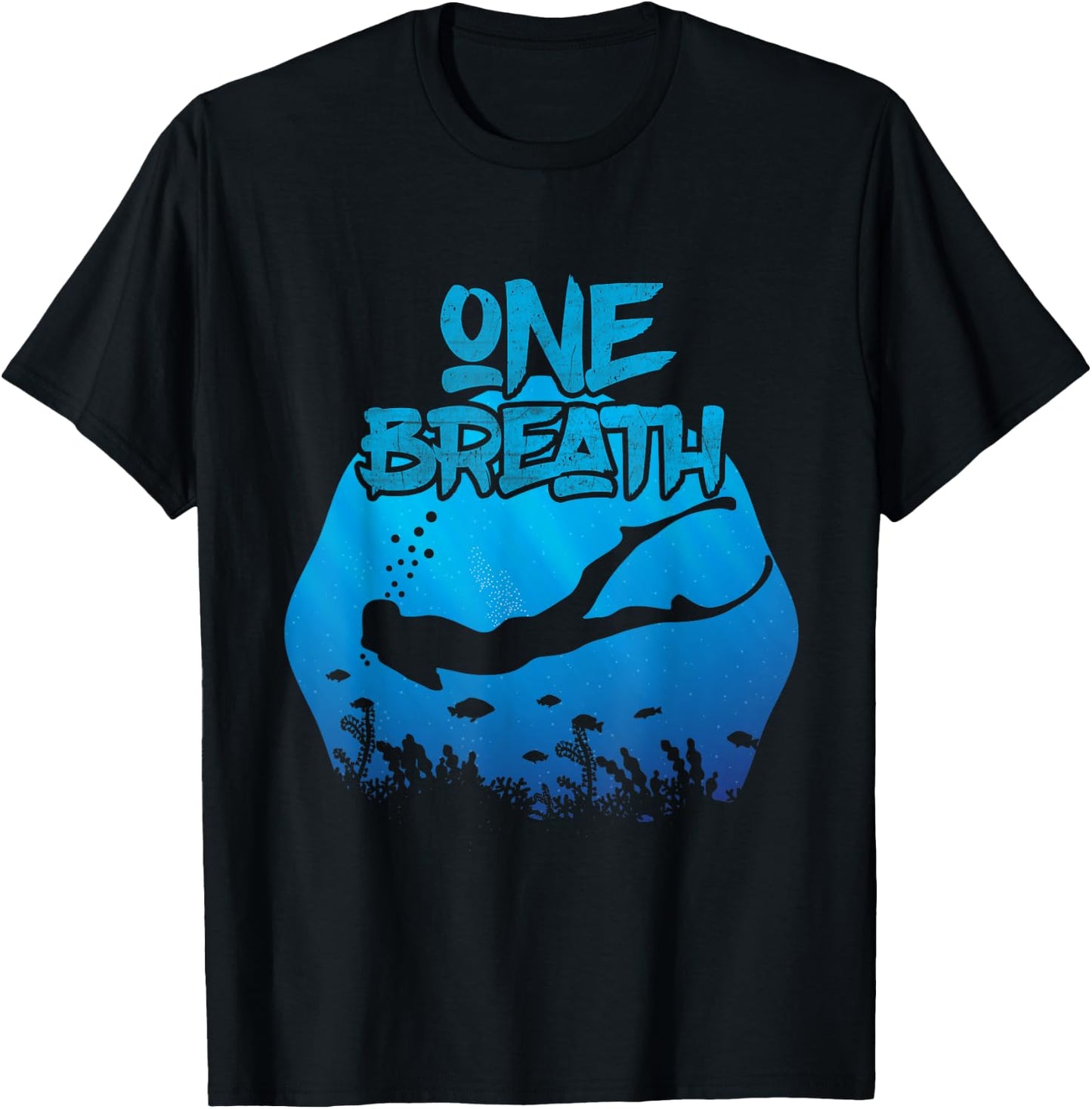 Freediving One Breath Diving Apnoe Ocean T-Shirt - T-Shirt | Black