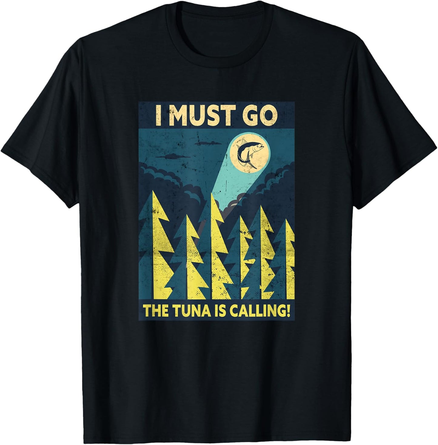 Ich Muss Gehen Der Tuna Ruft | Fishing Funny Fisherman T-Shirt - T-Shirt | Black