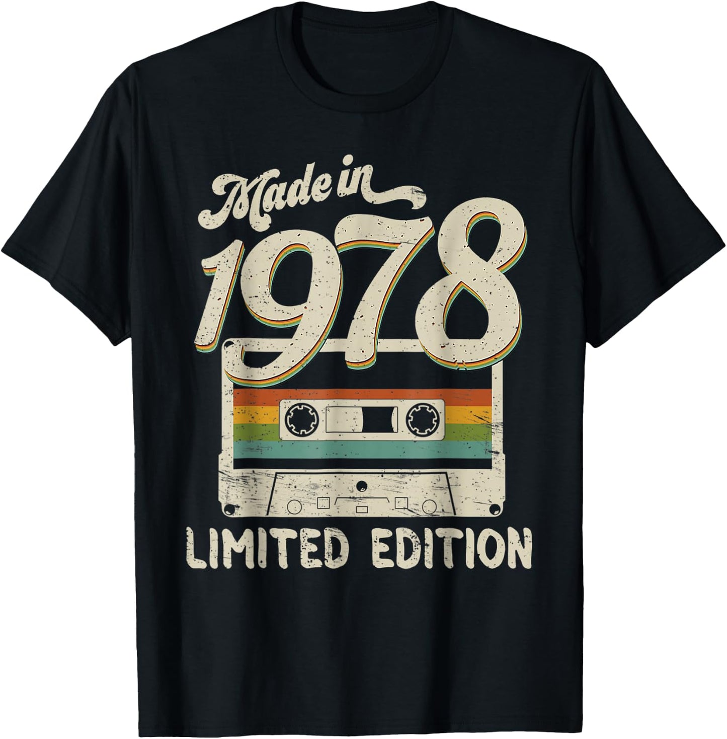 Made in 1978 Limited Edition 43rd Birthday Vintage Cassette T-Shirt - T-Shirt | Black