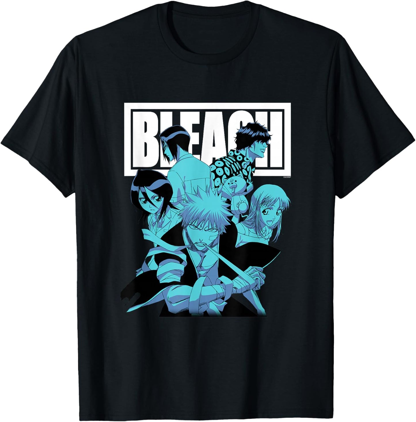 Bleach Characters with Block Logo Anime T-Shirt - T-Shirt | Black