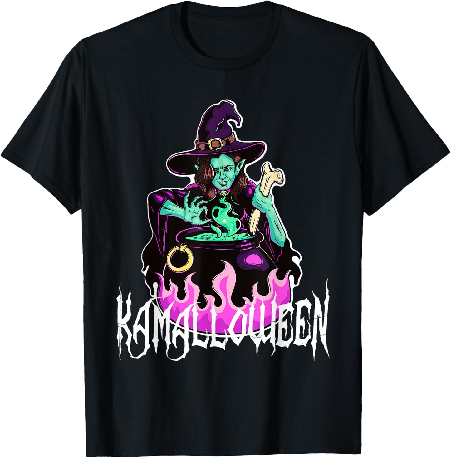 Kamalloween Funny Witch Kamala Harris Halloween Costume T-Shirt - T-Shirt | Black