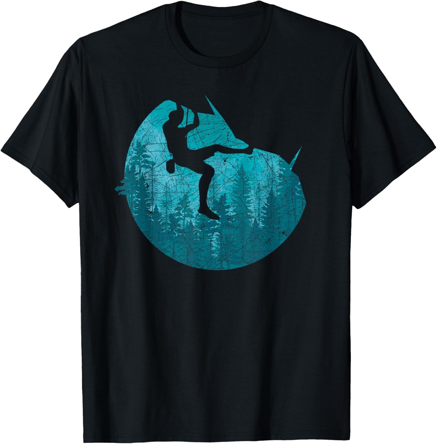 Forest Climber Bouldering Climb Outdoor Rock Climbing T-Shirt - T-Shirt | Black