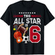 This All Star Is 6th Birthday Sport Lover 6 Year Old B-Day T-Shirt - T-Shirt | Black
