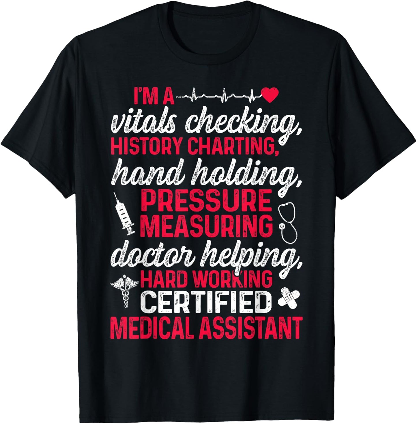 CMA Certified Medical Assistant Chart Assisting T-Shirt - T-Shirt | Black