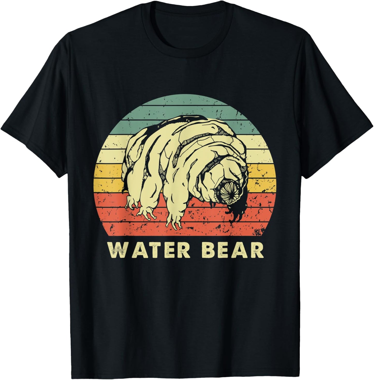 Tardigrade Water Bear Science Microbiology Vintage Retro T-Shirt - T-Shirt | Black