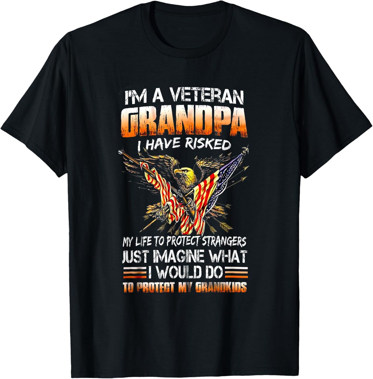 Veteran Grandpa Proud Vet Grandfather Fathers Day T-Shirt - T-Shirt | Black