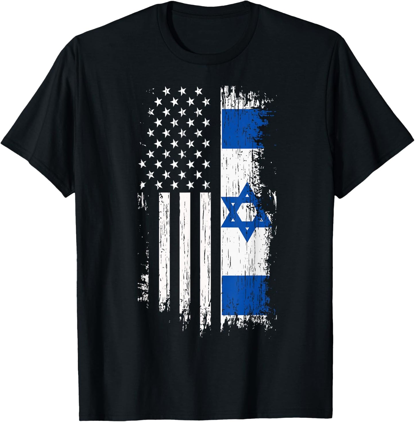 Israeli American Flag - Pride Israel USA Shirt T-Shirt - T-Shirt | Black