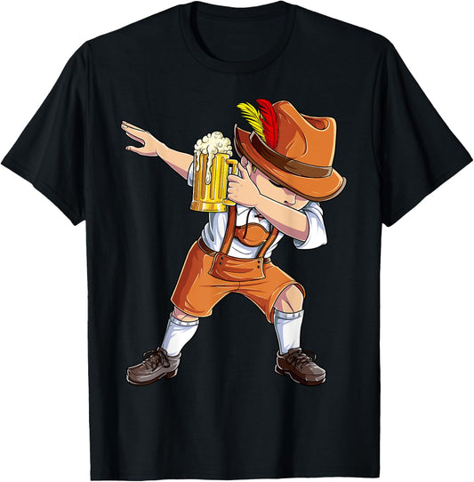 Dabbing German Clothes Oktoberfest Lederhosen Men Cheers Beer T-Shirt - T-Shirt | Black