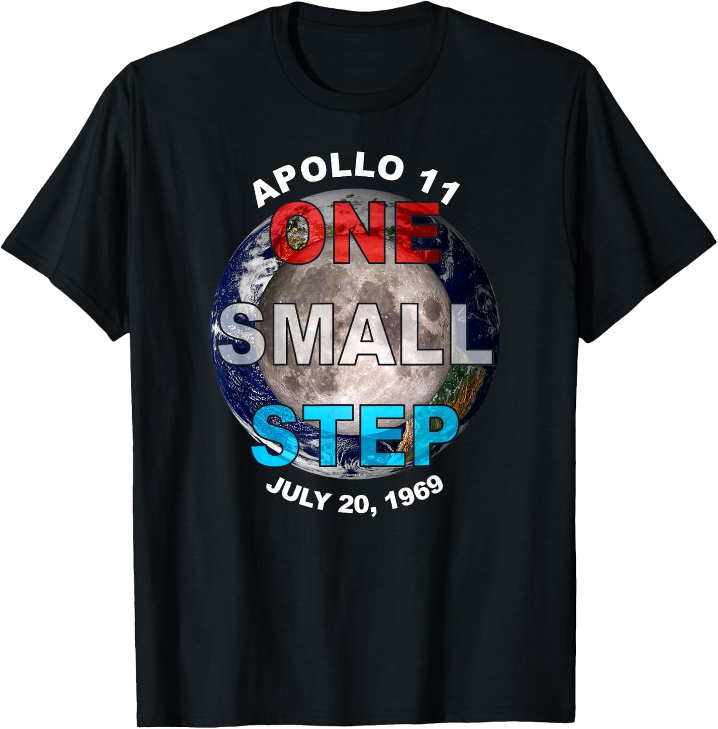 Apollo 11 50th One Small Step (3) T-Shirt - T-Shirt | Black