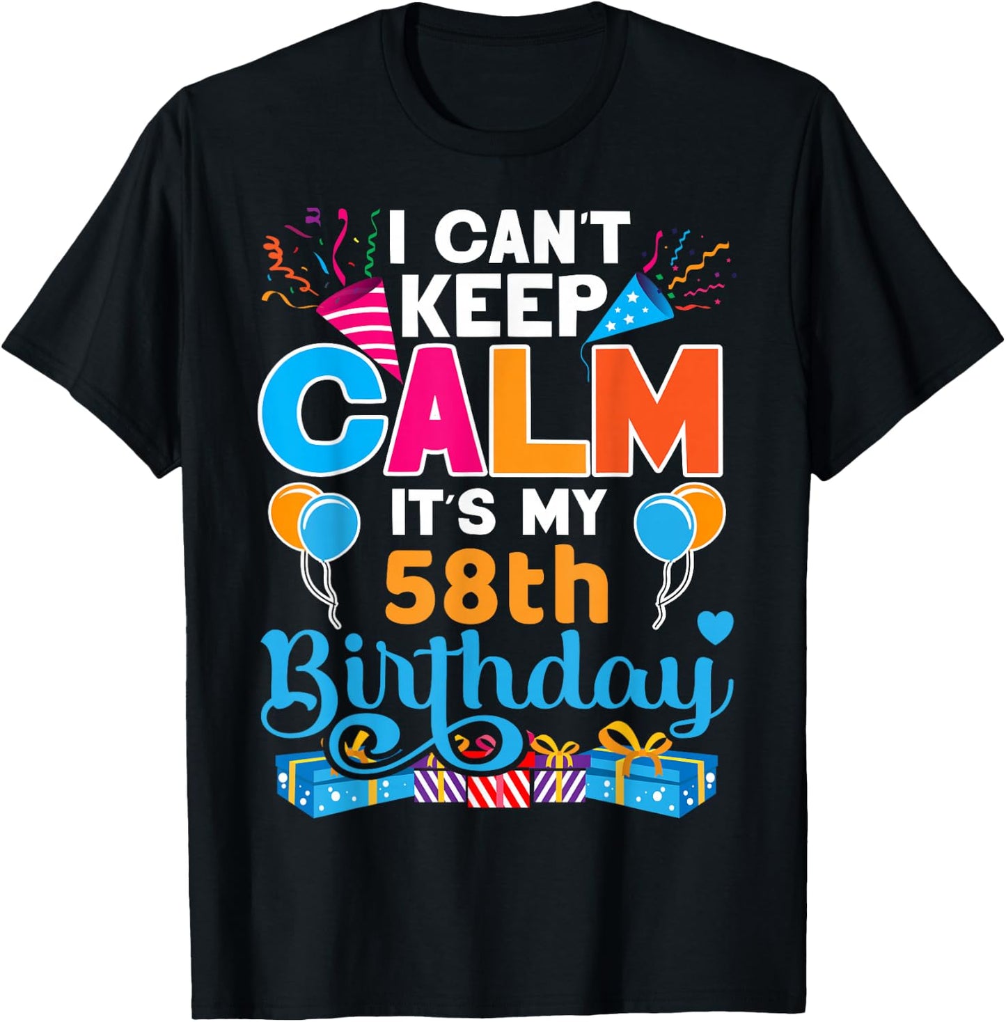 58 years old Bday It's My 58th Birthday Women Men T-Shirt - T-Shirt | Black